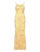 Embroidery Dress Maksimekko Juhlamekko Yellow Gina Tricot