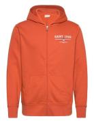 Graphic Full Zip Hoodie Tops Sweat-shirts & Hoodies Hoodies Orange GAN...