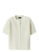 Nlfkave Ss Short S Knit Cardigan Tops Knitwear Cardigans White LMTD
