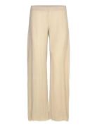 Crinkled Low-Rise Wide-Leg Trousers Bottoms Trousers Wide Leg Beige We...