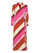 Striped Maxi Wrap Dress Maksimekko Juhlamekko Red GANT