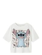 Nkfjixi Stitch Ss Rlx Top Box Noos Wdi Tops T-shirts Short-sleeved Whi...