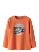 Nmmvux Ls Top Tops T-shirts Long-sleeved T-shirts Orange Name It