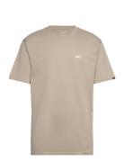 Mn Left Chest Logo Tee Sport T-shirts Short-sleeved Beige VANS