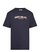 Graphic Ss T-Shirt Tops T-shirts Short-sleeved Navy GANT