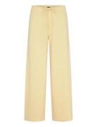 Striped Soft Trousers Bottoms Trousers Wide Leg Yellow Gina Tricot