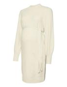 Mlraquel L/S Roll Neck Knit Abk Dress Polvipituinen Mekko Beige Mamali...