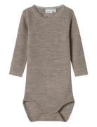 Nbfwang Wool Needle Ls Body Solid Noos Bodies Long-sleeved Grey Name I...
