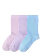 Sock 3 P Sg Solid Antislip Jarrusukat Purple Lindex