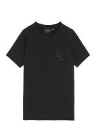 L&S Monogram T-Shirt Tops T-shirts Short-sleeved Black Lyle & Scott