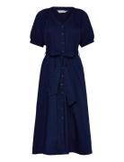 Zaves Chambray Ss Dress Polvipituinen Mekko Navy French Connection