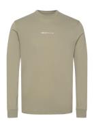 Rounded Hem Longsleeve Tops T-shirts Long-sleeved Khaki Green Tom Tail...