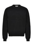 Regular Cotton Sweater Tops Knitwear Round Necks Black Weekday