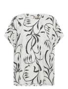 Sc-Sabira Tops Blouses Short-sleeved White Soyaconcept