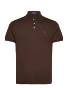 Pima Polo-Ssl-Knt Tops Polos Short-sleeved Brown Polo Ralph Lauren