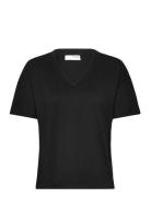 Slfcarli Ss V-Neck Tee Tops T-shirts & Tops Short-sleeved Black Select...