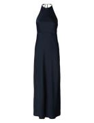 Slfannie Halterneck Maxi Dress D2 Maksimekko Juhlamekko Navy Selected