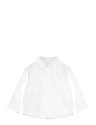 Oxford Cotton Shirt Tops Shirts Long-sleeved Shirts White Mango