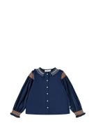 Raula Tops Shirts Long-sleeved Shirts Navy Molo