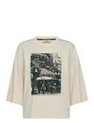 Mmsalmo O-3/4 Sleeve Tee Tops T-shirts & Tops Short-sleeved Cream MOS ...