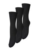 Telma Solid Sock 3 Pack Lingerie Socks Regular Socks Black Becksönderg...
