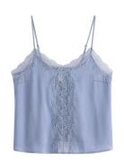 Camisole Lace Satin Toppi Blue Lindex