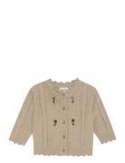 Cardigan Knit Tops Knitwear Cardigans Beige Minymo