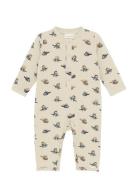 Suit Aop Sweat Jumpsuit Haalari Cream Minymo