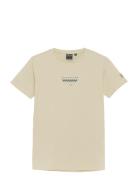 T-Shirt Chest Print Tops T-shirts Short-sleeved Cream Indian Blue Jean...