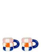 Sæt Med 2 Keramiske Kaffekopper Flyder, Blå Home Tableware Cups & Mugs...