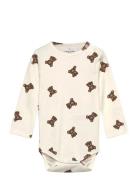 Tnsbpaulo L_S Rib Body Bodies Long-sleeved Beige The New
