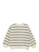 Over D Sweater Stripe Tops Sweat-shirts & Hoodies Sweat-shirts Cream D...