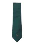 Polo Pony Silk Repp Tie Solmio Kravatti Green Polo Ralph Lauren