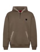 Dokmani Tops Sweat-shirts & Hoodies Hoodies Khaki Green HUGO