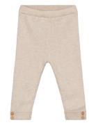 Stripes Knitted Leggings Bottoms Leggings Beige Mango