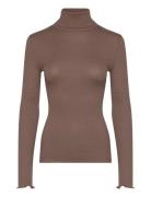 Rwbeatha Silk Ls Rollneck T-Shirt Tops Knitwear Turtleneck Beige Rosem...