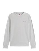 Tjm Slim Chest Linear Ls Tee Ext Tops T-shirts Long-sleeved White Tomm...