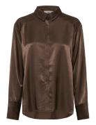 Kbblanca Shirt Tops Blouses Long-sleeved Brown Karen By Simonsen