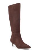 Mckay Suede Tall Boot Heel Korkeavartiset Saapikkaat Brown Lauren Ralp...