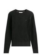 Co Cable Fine Gg C-Nk Ls Sweater Tops Knitwear Jumpers Black Tommy Hil...