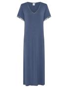 Jacqueline Shortsleeved Long Dress Yöpaita Blue CCDK Copenhagen