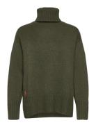 Wool-Cashmere Turtleneck Sweater Tops Knitwear Turtleneck Green Polo R...