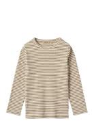 T-Shirt L/S Stig Tops T-shirts Long-sleeved T-shirts Beige Wheat