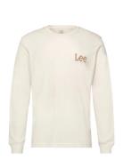 Ls Wobbly Lee Tee Tops T-shirts Long-sleeved White Lee Jeans