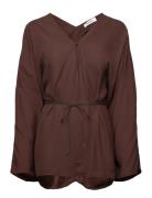Rodebjer Glory Tops Blouses Long-sleeved Brown RODEBJER