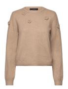 Vmrose Ls O-Neck Pullover Boo Tops Knitwear Jumpers Beige Vero Moda