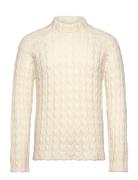 Caraway Cable Crew Tops Knitwear Round Necks Cream HOLZWEILER