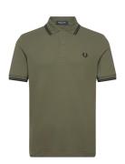 Twin Tipped Fp Shirt Tops Polos Short-sleeved Khaki Green Fred Perry