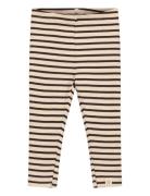 Legging Modal Striped Bottoms Leggings Beige Petit Piao