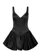 Oria Bubble Mini Dress Lyhyt Mekko Black Bardot